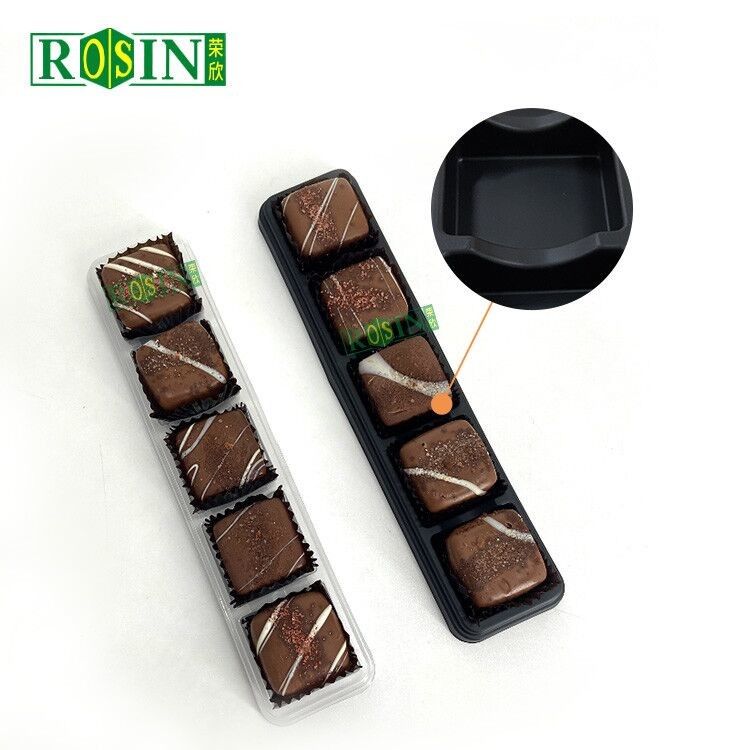 Custom 5 Cavity Chocolate Insert Trays Disposable Blister PP With Clear Lid