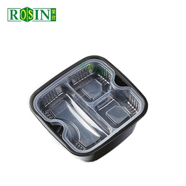 কাস্টমাইজড ডিসপোজেবল খাবার প্রস্তুতি পাত্রে 2 স্তর স্ন্যাপ উপর ঢাকনা গরম স্যুপ জন্য