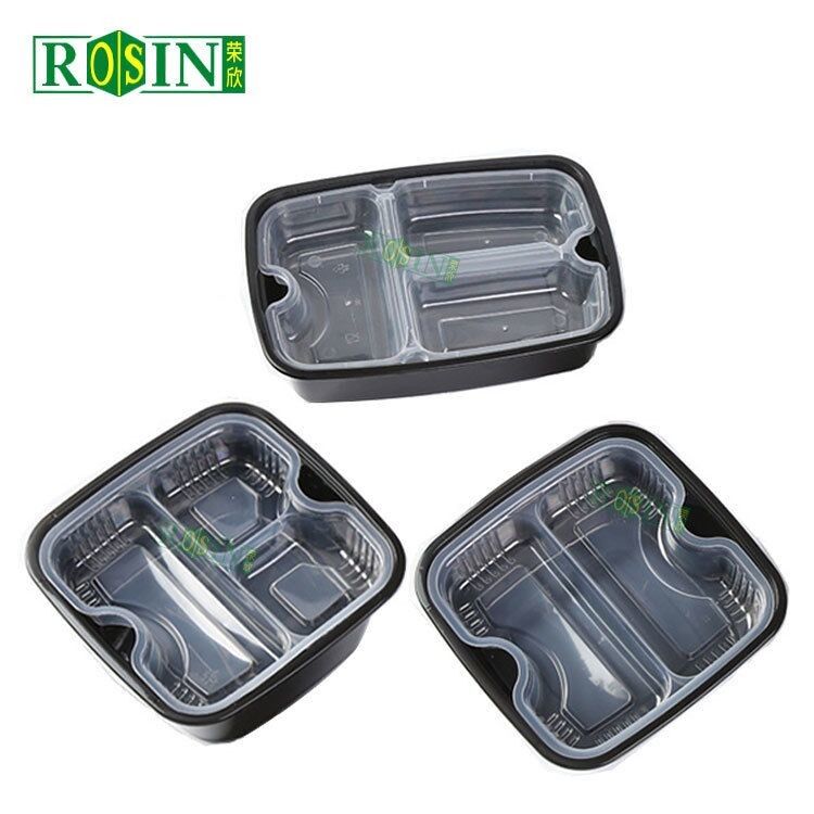 কাস্টমাইজড ডিসপোজেবল খাবার প্রস্তুতি পাত্রে 2 স্তর স্ন্যাপ উপর ঢাকনা গরম স্যুপ জন্য