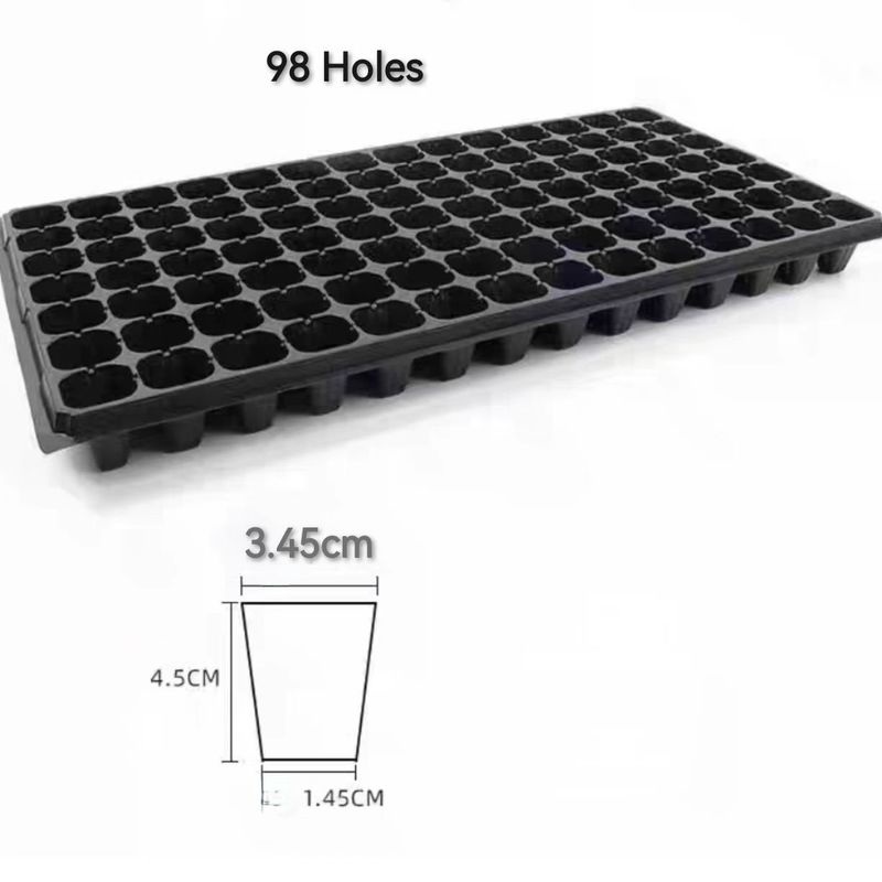 Lightweight Pet Rice 98 Cell Seed Tray Plastic Seed Germination Tray For Farm