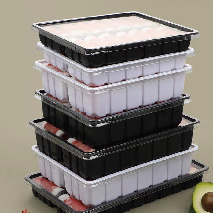 Disposable Blister Frozen Food Tray Microwave Safe Freezer Food Tray With Lid