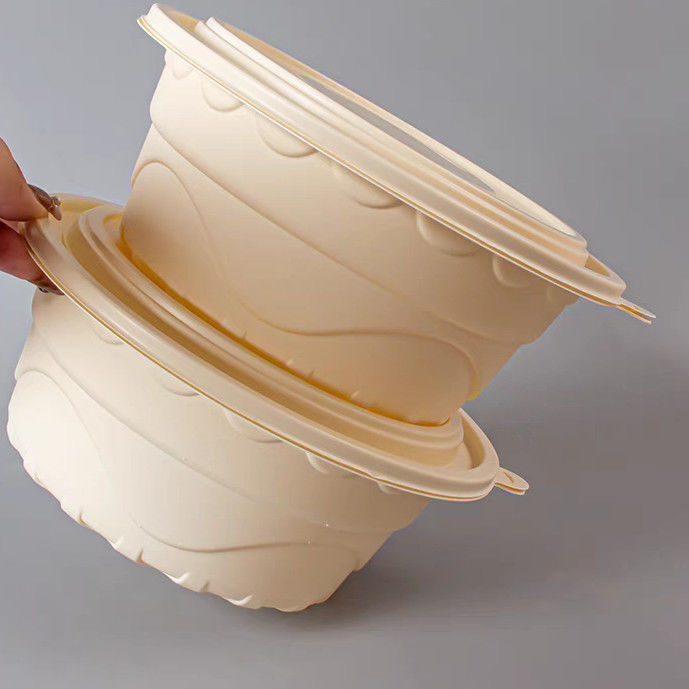 Disposable Corn Starch Container Degradable 2 Layer For Soup Noodle