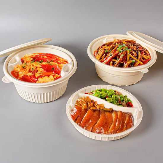 Disposable Corn Starch Container Degradable 2 Layer For Soup Noodle