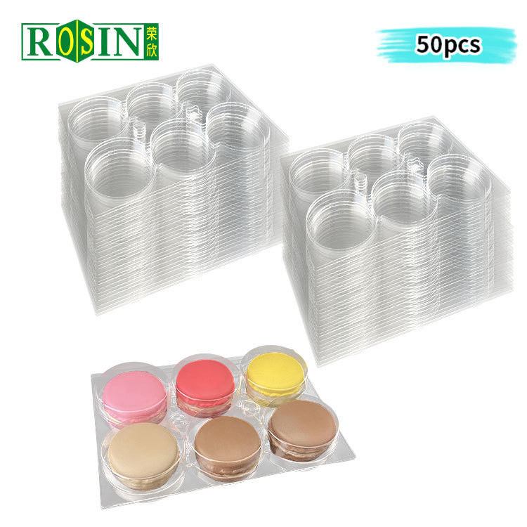 PET Macaron Blister Packaging Slide Base And Lid Portable With Separate Design