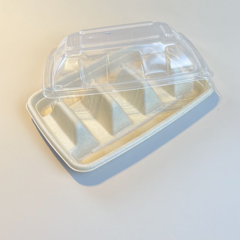 Einweg-Biodegradable Zuckerrohr Bagasse TACO Box Maisstärke TACO Tray mit Deckel Mexikanischer Mais Tortilla TACO Verpackung