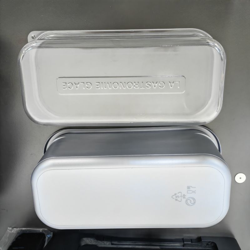 5L Gray / Clear PP / Pet Plastic Vacuum Formed Ice Cream Container With Lid