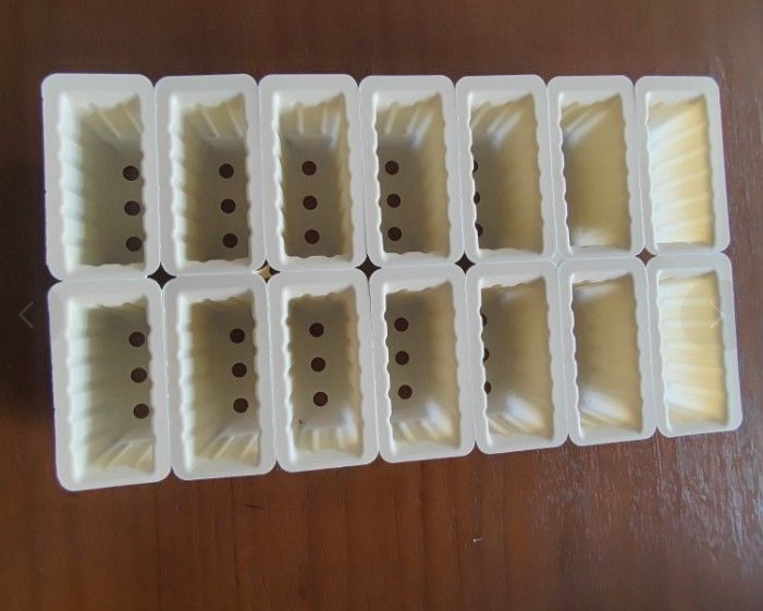 Custom Biodegradable Corn Starch Single Plant Nursery Tray With Hole For Agricultural Greenhouse