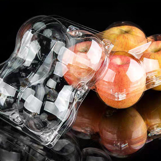 2 4 6 8 Cells Packaging Apple Container Plastic Fresh Fruit Blister Clear Box PET Plastic Clamshell Apple Packaging