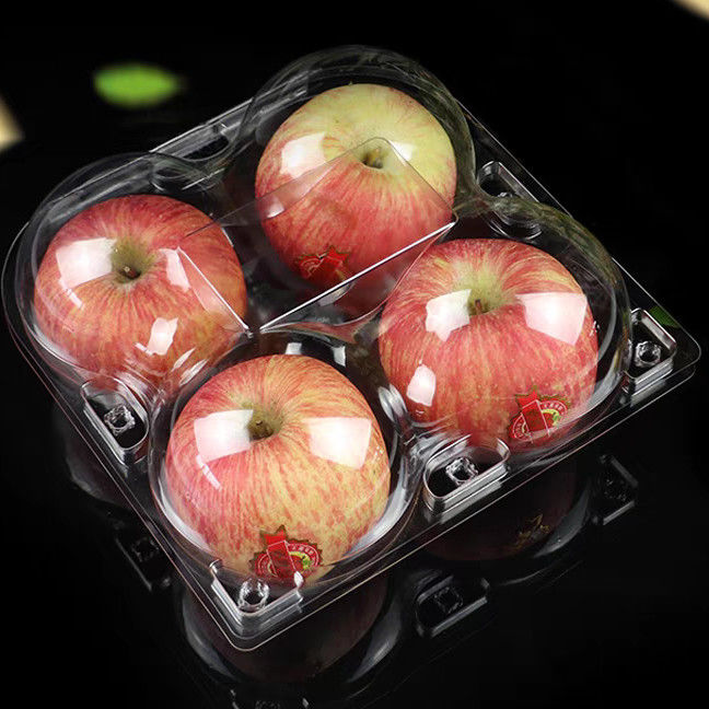2 4 6 8 Cells Packaging Apple Container Plastic Fresh Fruit Blister Clear Box PET Plastic Clamshell Apple Packaging