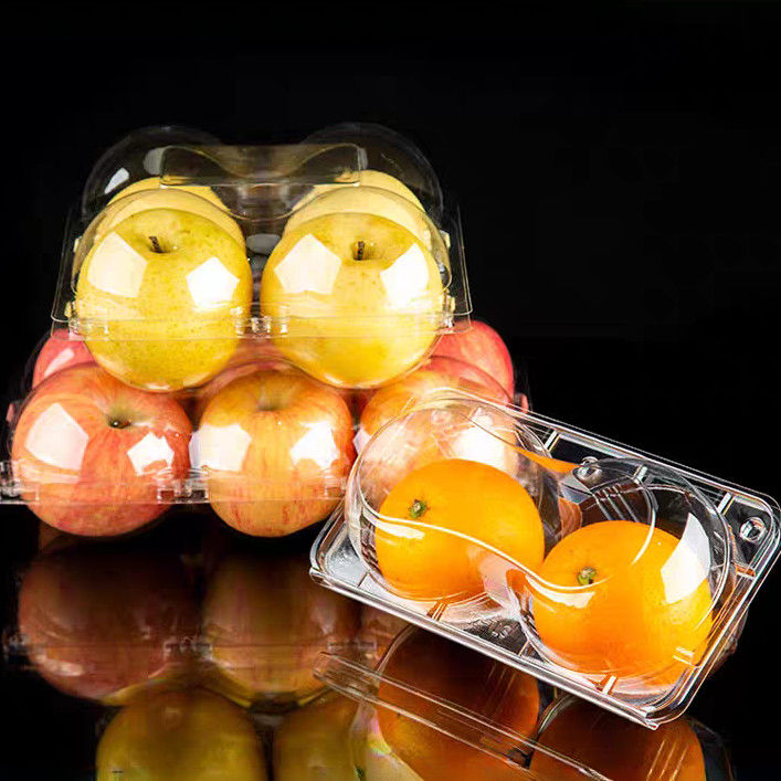 2 4 6 8 Cells Packaging Apple Container Plastic Fresh Fruit Blister Clear Box PET Plastic Clamshell Apple Packaging