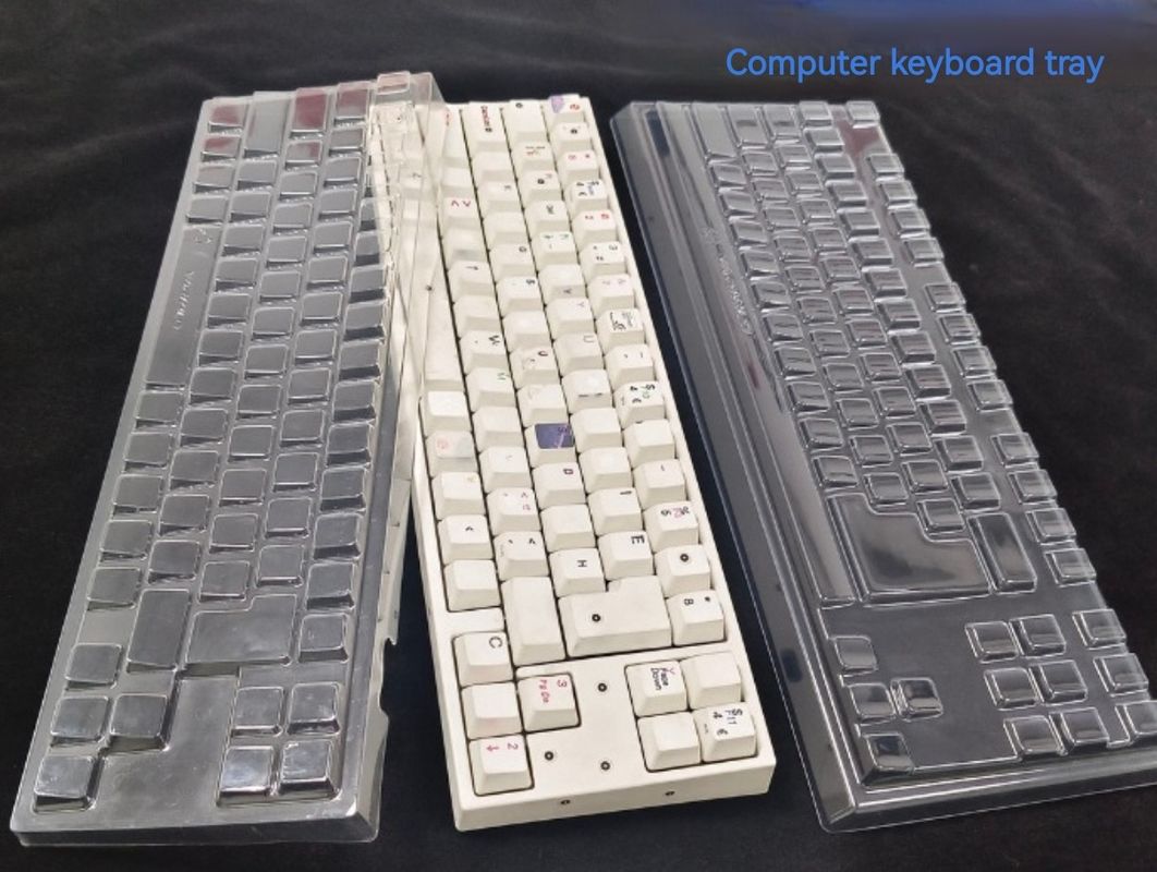 Langlebige Einweg-Plastik-Transparente 90 Zellen PET Computer Tastatur Staubdichte Blisterfach Tastaturkappe Innenfach