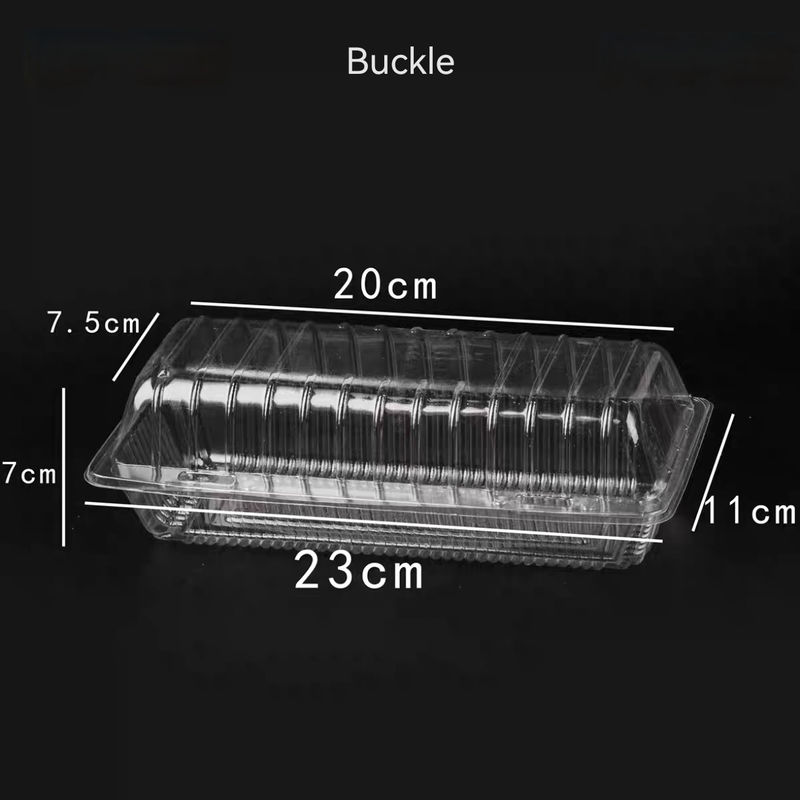 Transparent Vegetable Box Disposable Fruit PET Box Clamshell Hinge Salad Pastry Takeaway Box No Hole With Lid