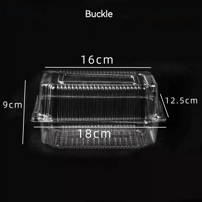 Transparent Vegetable Box Disposable Fruit PET Box Clamshell Hinge Salad Pastry Takeaway Box No Hole With Lid