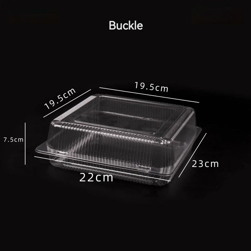 Transparent Vegetable Box Disposable Fruit PET Box Clamshell Hinge Salad Pastry Takeaway Box No Hole With Lid