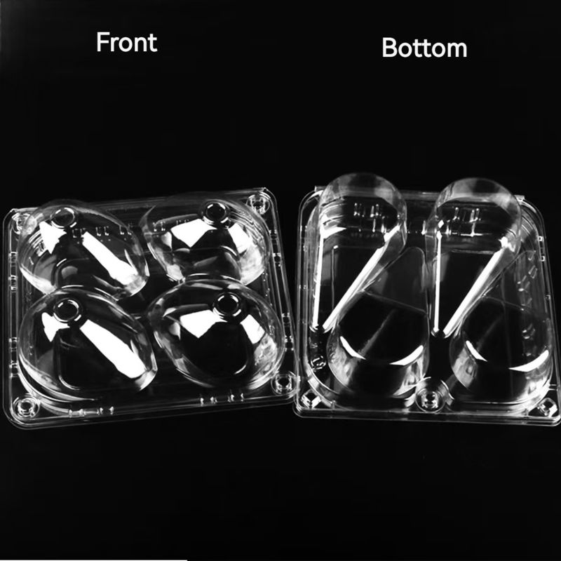 Customized Disposable Transparent 4 Cells Avocado Vacuum Formed Clamshell Packaging 6 Cavity PET Plastic Transparent Strawberry Fruit Packaging Box