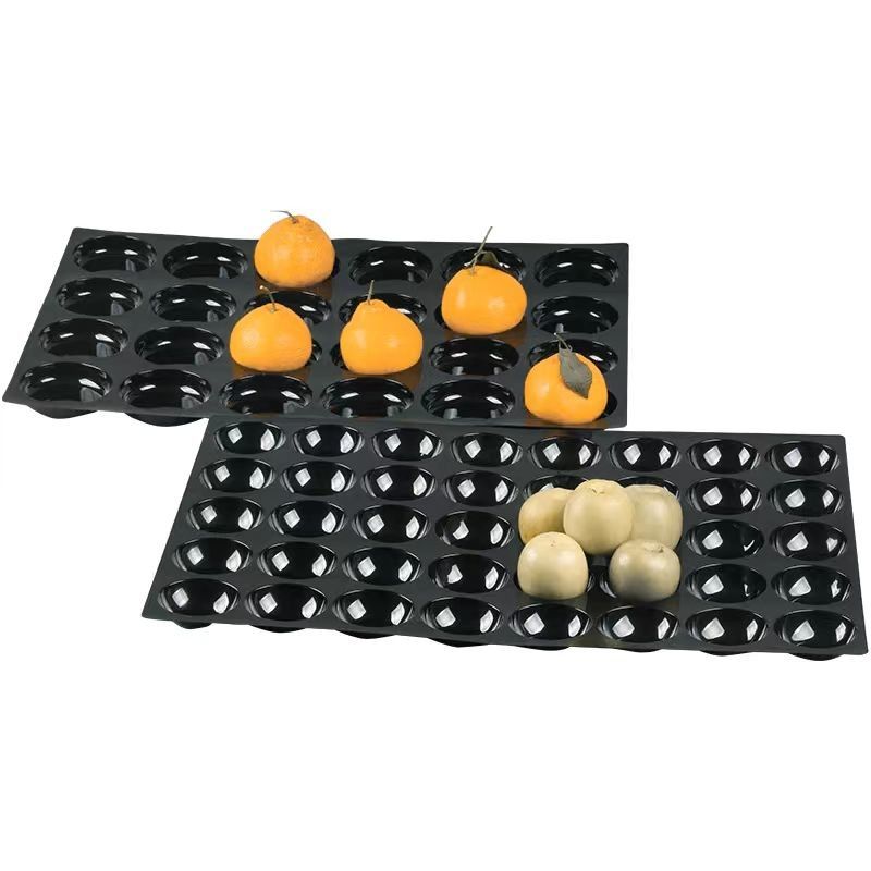 9 / 25 / 28 / 30 Hole Disposable Pp Black Fruit Tray Plastic Blister PET Display Kiwi / Pitaya Plastic Tray For Supermaket