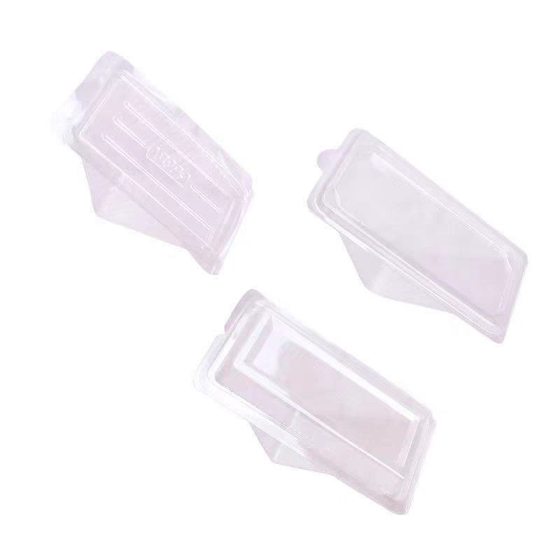 Sandwich packaging box transparent triangular plastic blister box disposable pastry sandwich clamshell cake box