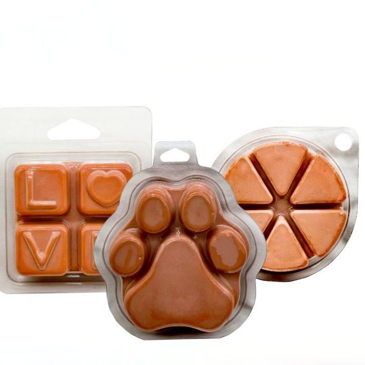 Kundenspezifisches klares Kunststoffwachs Schmelzblase Verpackung Clamshell Verpackung für Kerzen Wachs Blister Kerzenbox mit Hanger