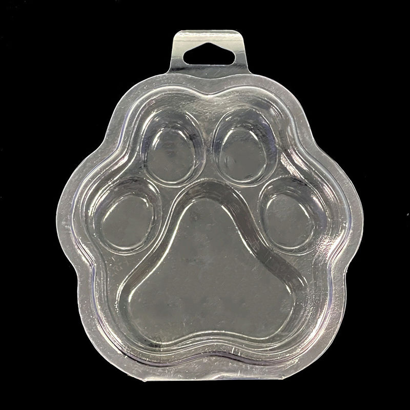 Kundenspezifisches klares Kunststoffwachs Schmelzblase Verpackung Clamshell Verpackung für Kerzen Wachs Blister Kerzenbox mit Hanger