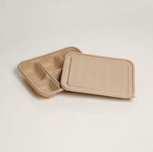 Biodegradable Disposable Rice Husk Fiber Lunch Box Compostable Takeaway Container Eco-Friendly Food Packaging
