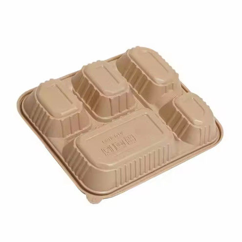 Biodegradable Disposable Rice Husk Fiber Lunch Box Compostable Takeaway Container Eco-Friendly Food Packaging