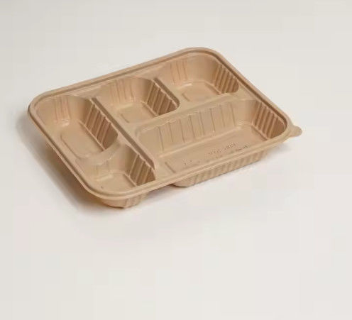 Biodegradable Disposable Rice Husk Fiber Lunch Box Compostable Takeaway Container Eco-Friendly Food Packaging