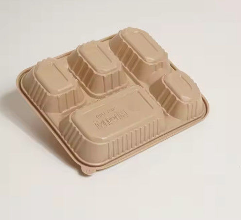 Biodegradable Disposable Rice Husk Fiber Lunch Box Compostable Takeaway Container Eco-Friendly Food Packaging