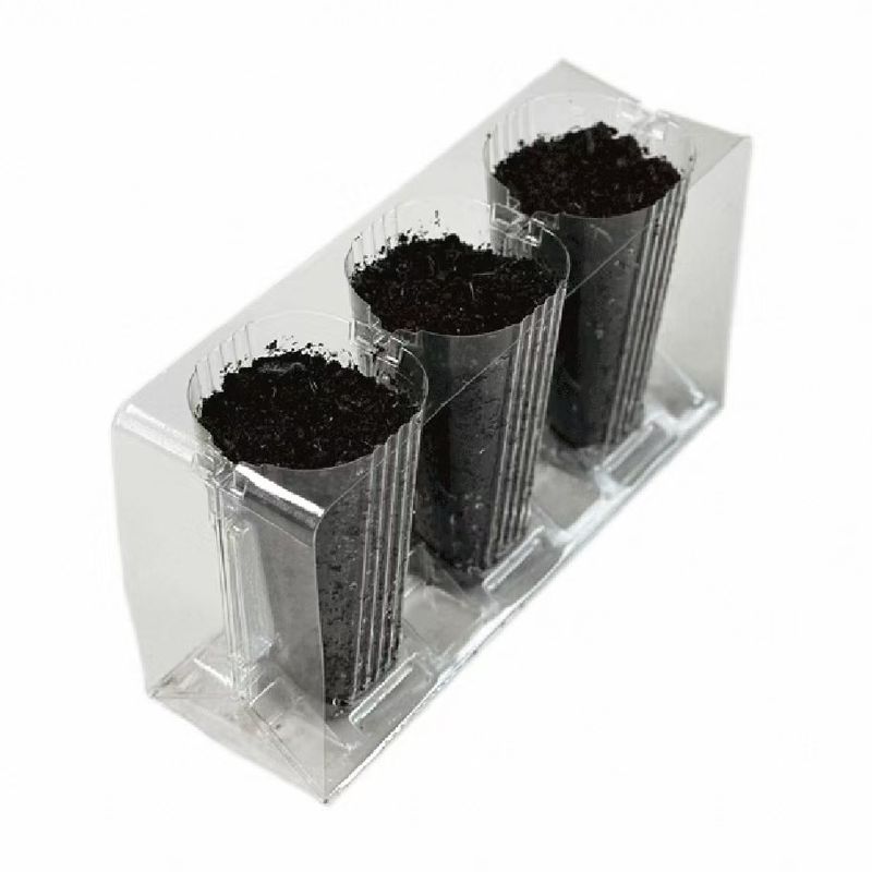 Customized seedling tray 3/4 cavity clamshell foldable transparent plastic PET plant flower seed container trayc PET germination container