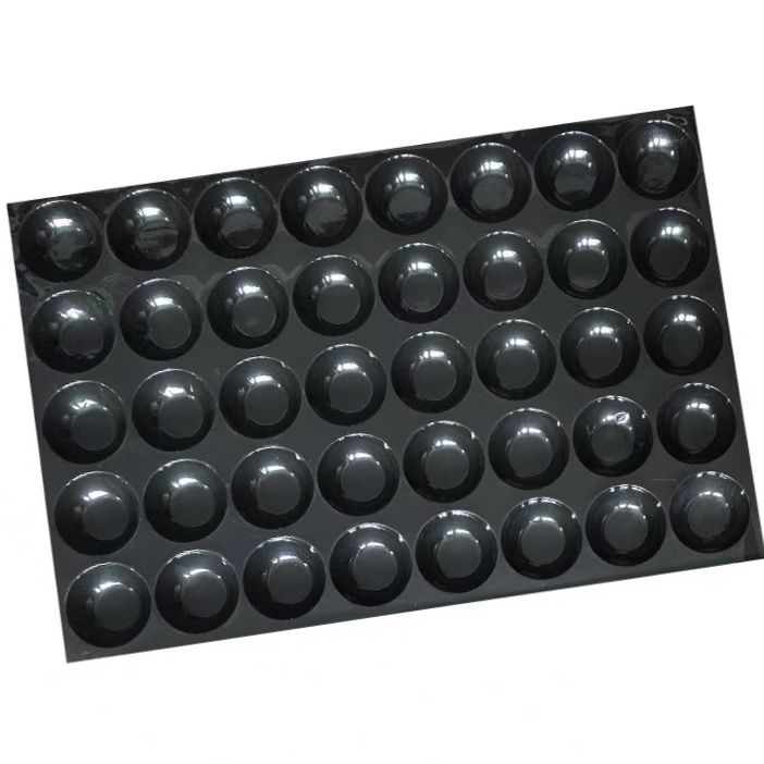 Customized factory disposable black 24 hole rectangular fruit shelf display tray fruit arrangement tray