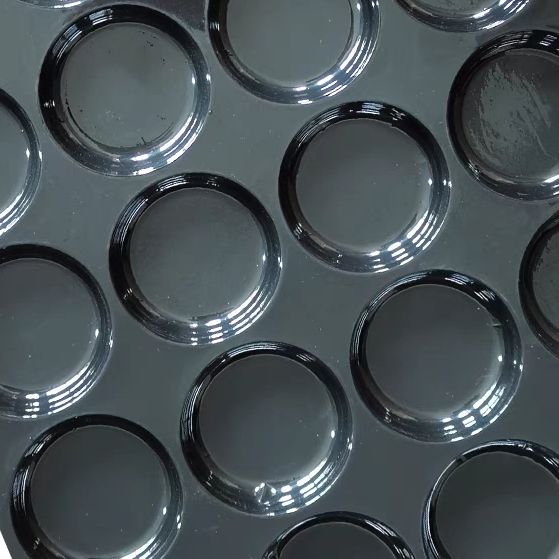 Customized factory disposable black 24 hole rectangular fruit shelf display tray fruit arrangement tray