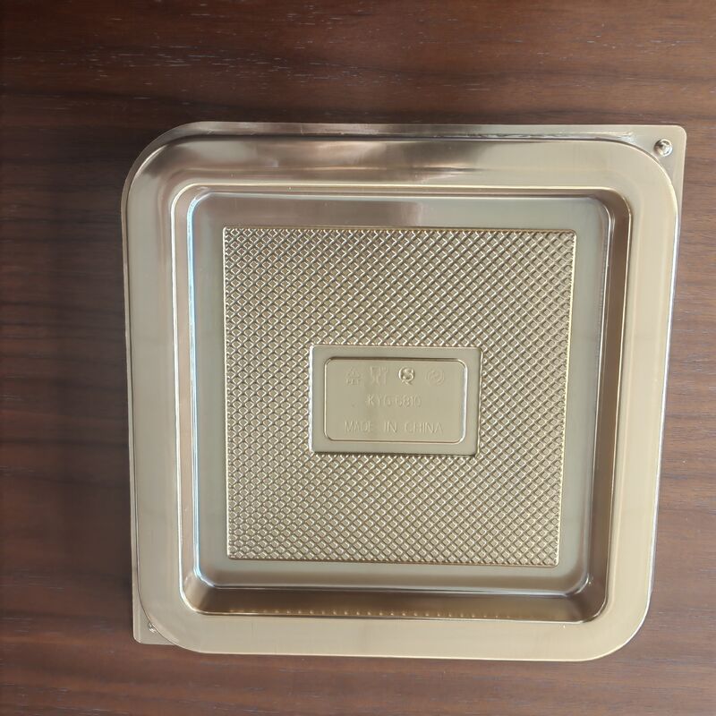 Customized disposable plastic pp golden cake container blister Dim sum cake package with transparent lid