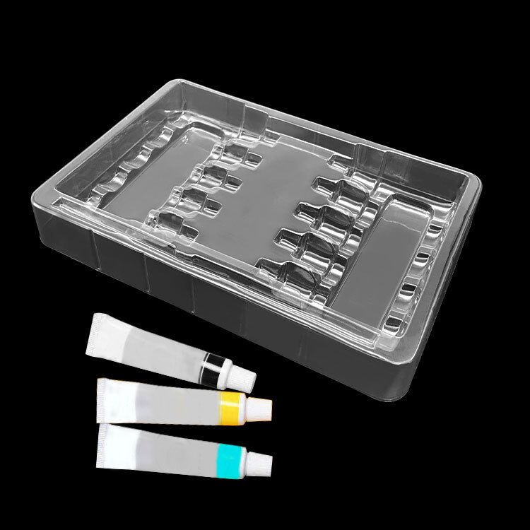 Tubos de pintura de plástico transparente com várias ranhuras Contenedores de armazenamento de pigmentos Embalagens Blister Tray para arte