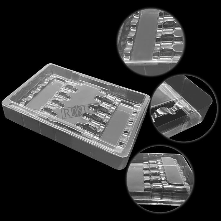 Tubos de pintura de plástico transparente com várias ranhuras Contenedores de armazenamento de pigmentos Embalagens Blister Tray para arte