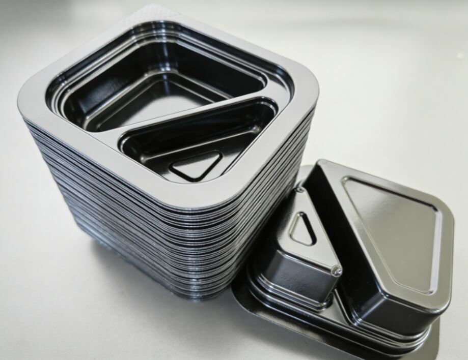 Customized 2 cells blister disposable mini PET square sauce cup with lid