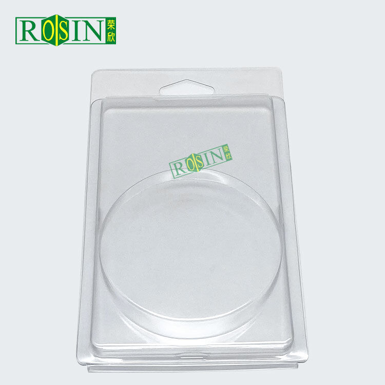 Customized PET Disposable Transparent Plastic Rectangular Blister Packaging With Circular Inner Cavity Clamshell Packaging