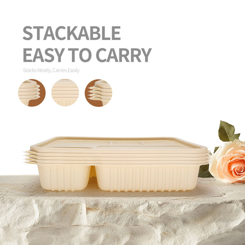 Biodegradable Disposable 1050ML Cornstarch Togo Lunch Box Takeout Plastic Takeaway Corn Starch Food Container
