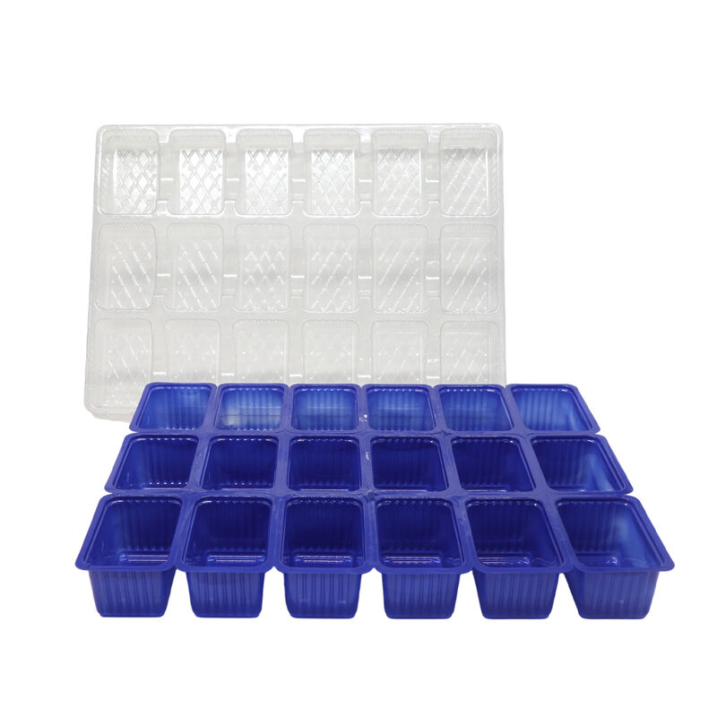 Guangzhou Rosinpack Factory Customizes 18 Grid Seedling Tray With Transparent Bottom Seedling Tray Base