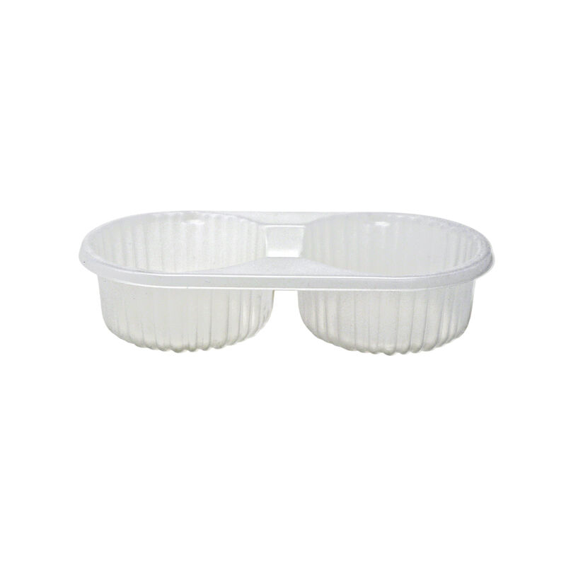 Factory customized 2 cavity round high transparency PP vacuum formed tray for cookies and mooncakes