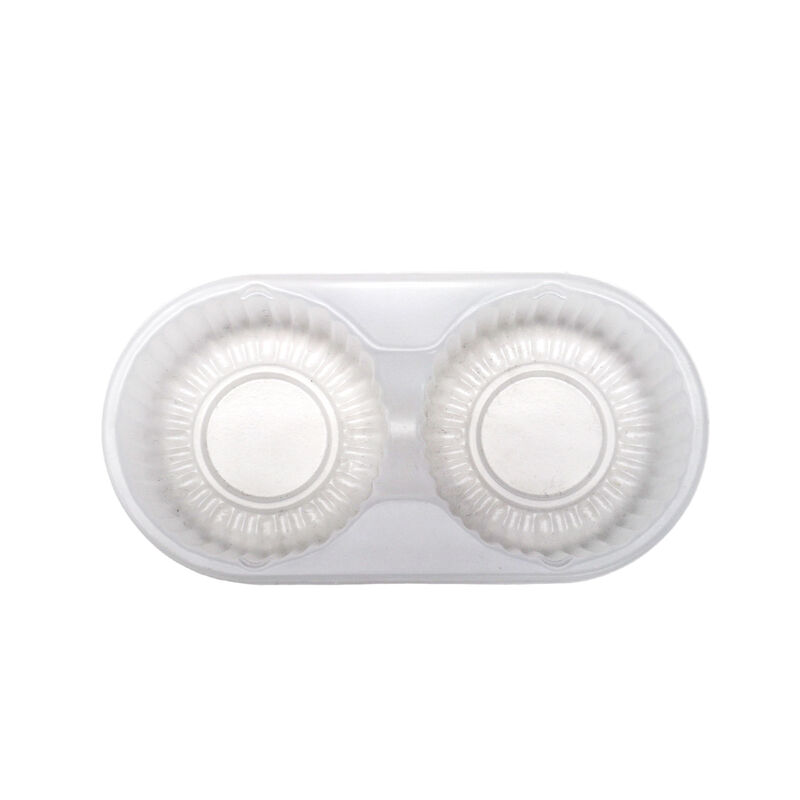 Factory customized 2 cavity round high transparency PP vacuum formed tray for cookies and mooncakes