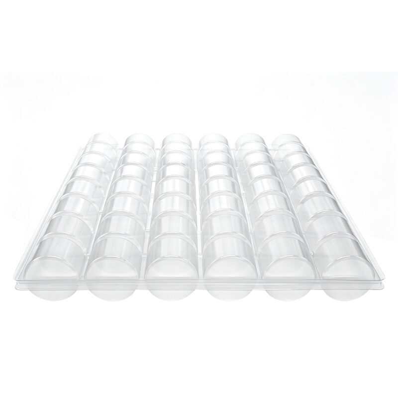 Rosinpack PET Transparent Disposable Blister Macaron Tray with Cover Customization