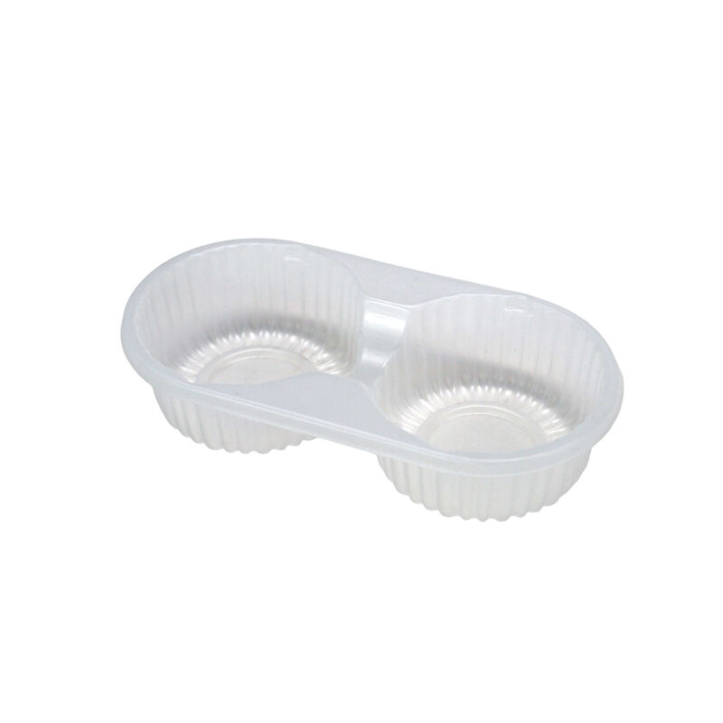 2 grid round high-transparency PP mooncake cookie blister tray