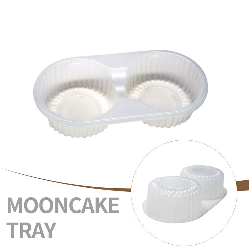 2 grid round high-transparency PP mooncake cookie blister tray