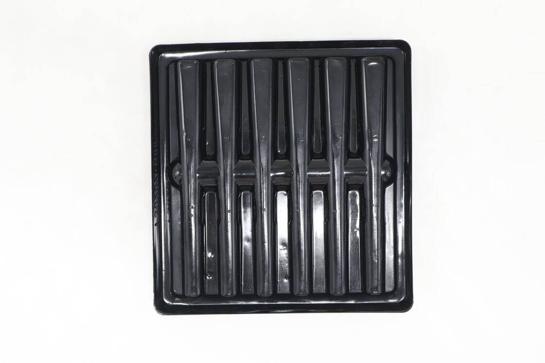 Custom Black PS Vacuum Formed Pen Tray Blister Packaging Insert with Multiple Slots