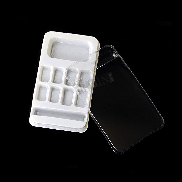 Clear Lid Nail Tip Display Tray White Blister Nail Art Storage Organizer