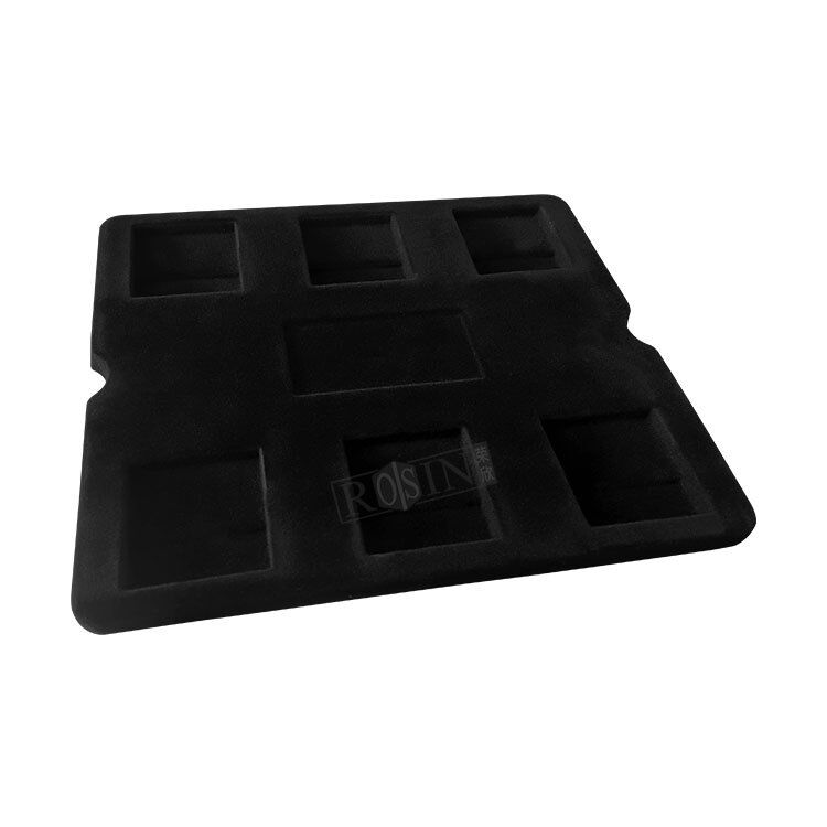 Black Flocked Plastic Medal Tray 6 Cavity Coin Display Insert Blister Packaging