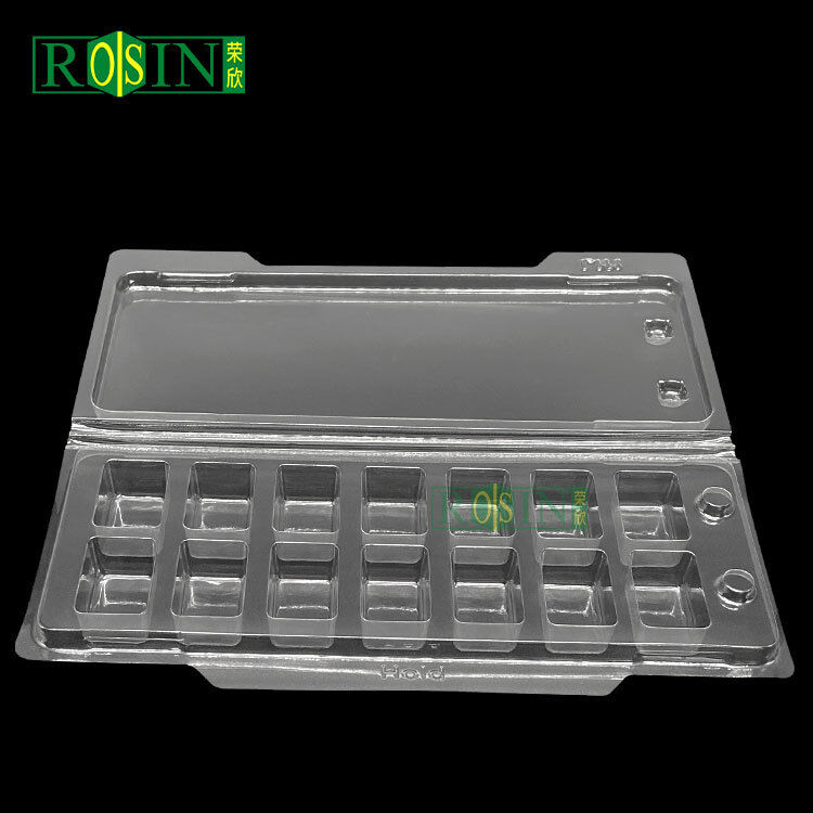 14 Compartment Clear Plastic Weekly Pill Organizer Blister Tray with Hinged Lid